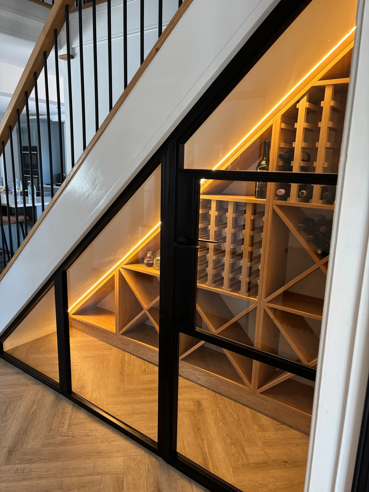 After: the same space glazed and lit, by Heritage Windows and Doors in the West Midlands