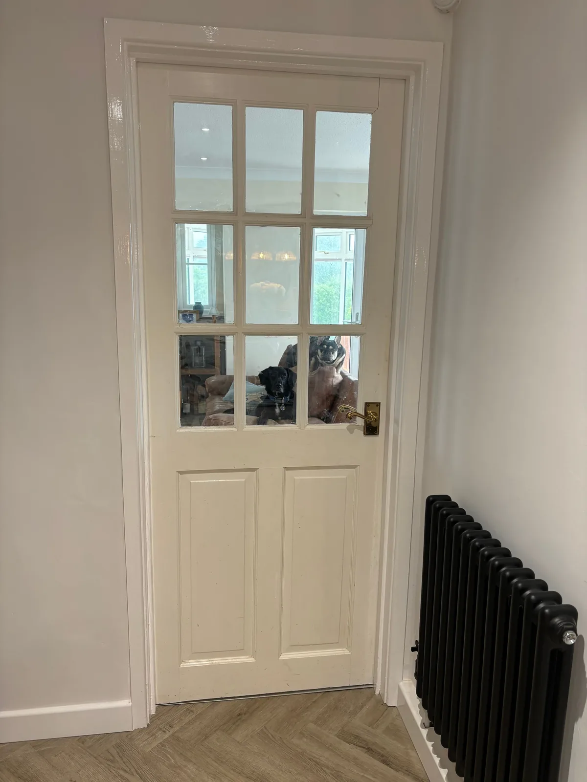 Before: the original glazed panelled door to the living room, before replacement by Heritage Windows and Doors in the West Midlands